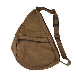 Ameribag Healthy Back Bag Brown Nylon sling backpack